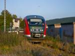 Nun hat auch der zweite Desiro Orlamünde verlassen und fährt die kurze Strecke nach Pößneck unt Bf entlang der Orlabahn.